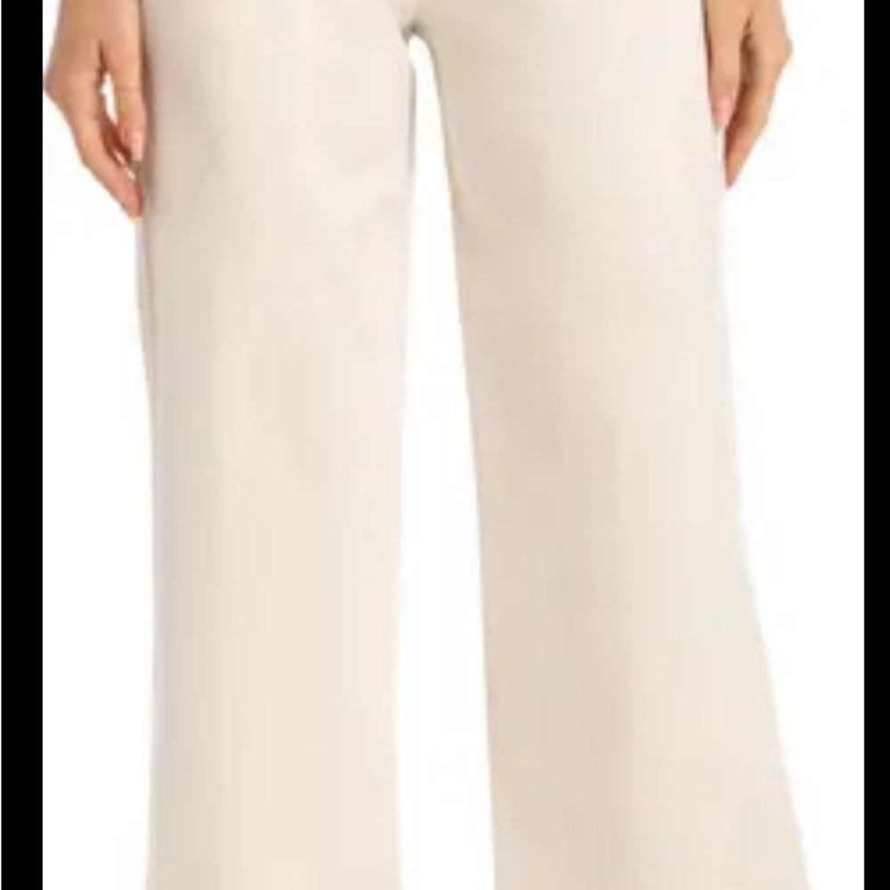 Women’s Ankle Wide Leg Trousers Cream Stretch NWT - Picture 4 of 11